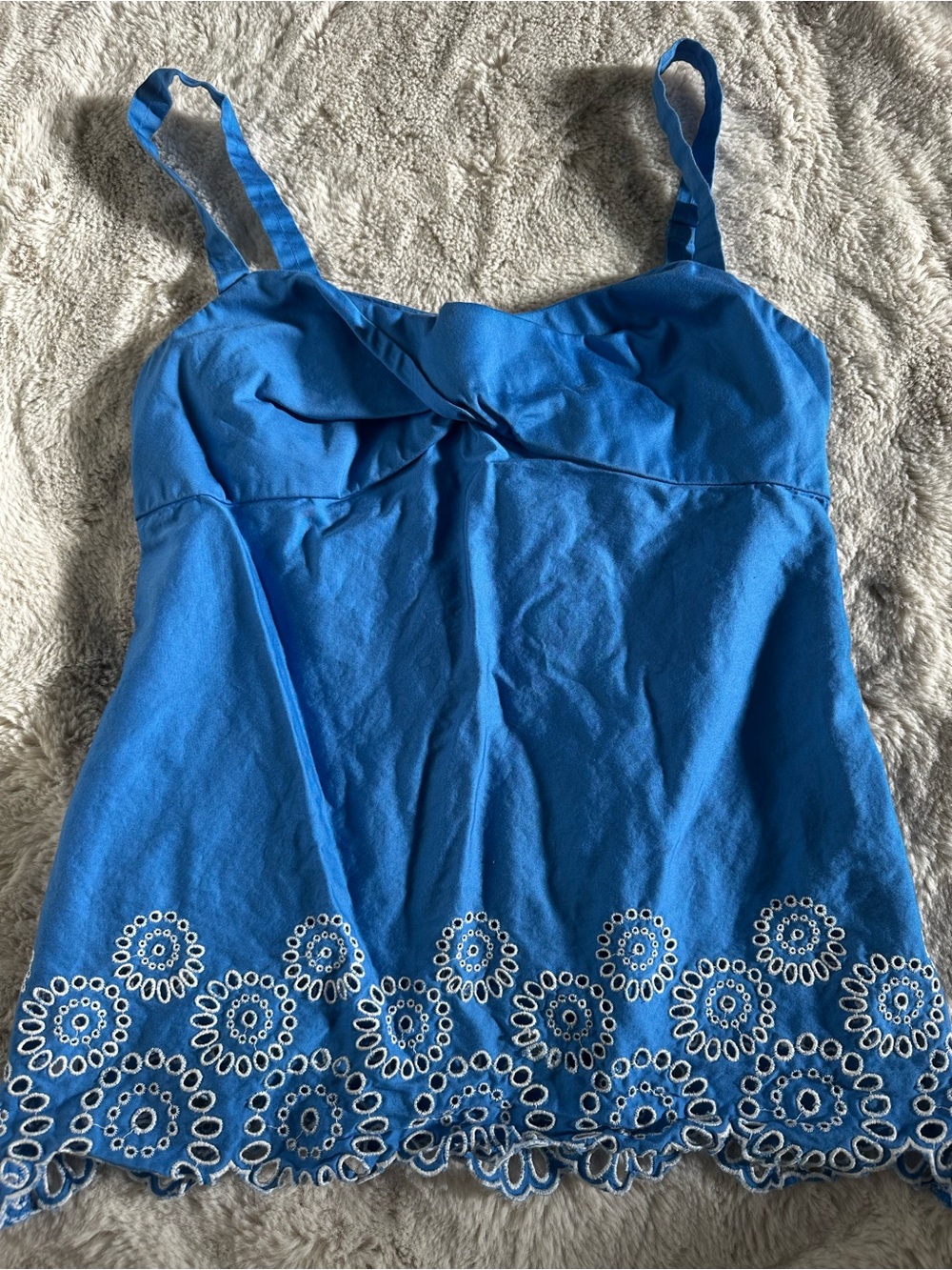LOFT Bright Blue Twist-Front Tank